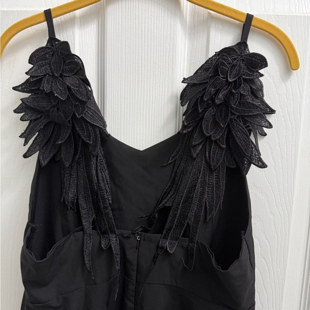 Black Wing Sleeveless Dress